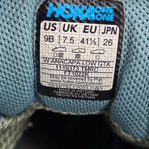 Hoka One One Anacapa Low GTX Shoes Womens 9 B Teal Blue Hiking Trail Sneakers